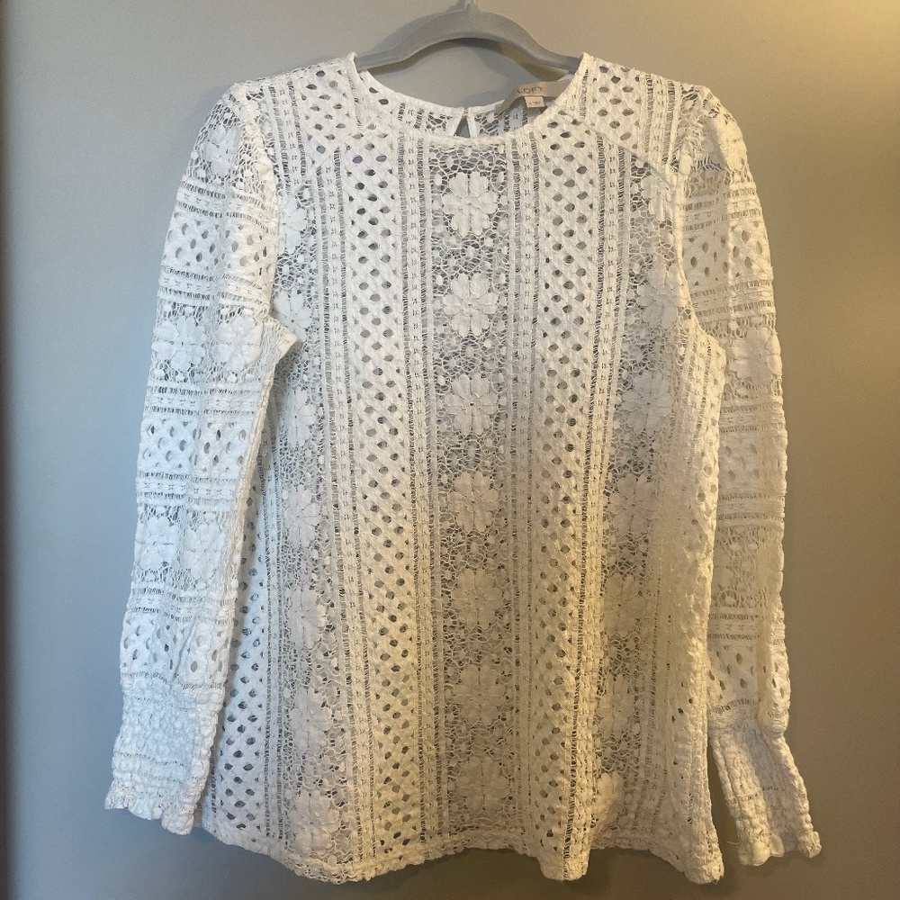 Loft White Lace Top
